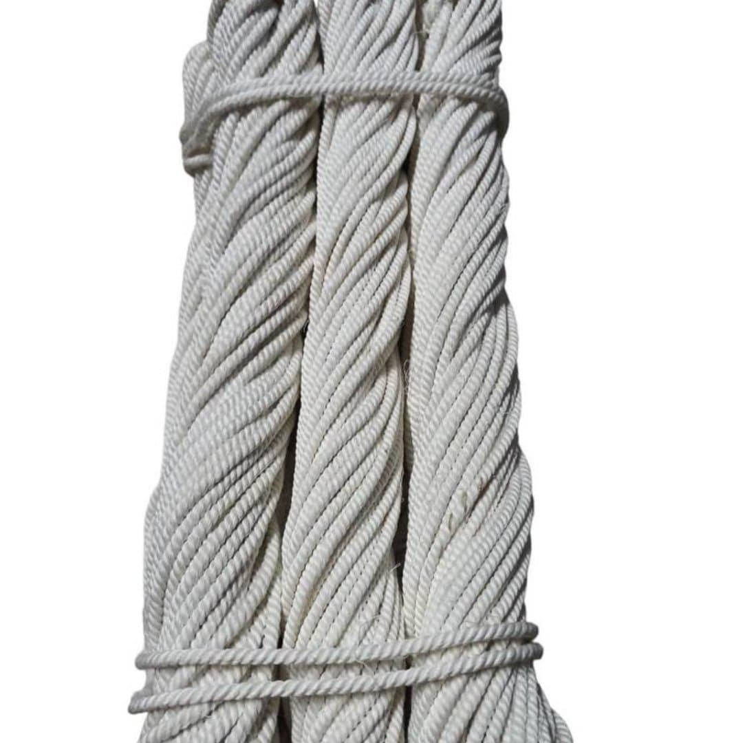 white cotton cot rope