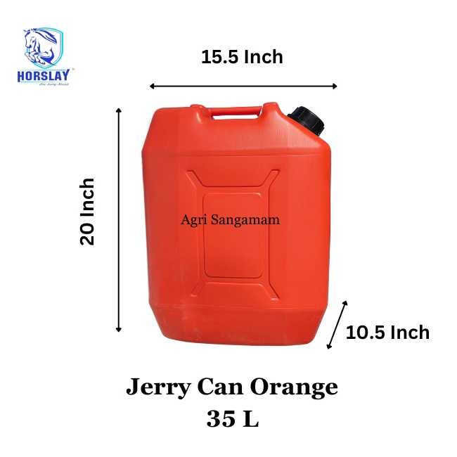 Unbreakable Plastic Jerry can 35L orange horslay