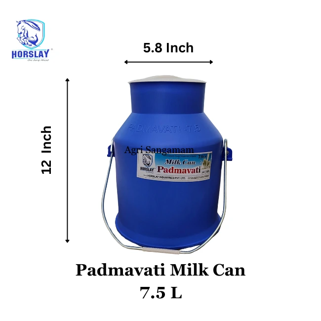 Unbreakable Plastic Padmavati Milk can 7.5L Horslay