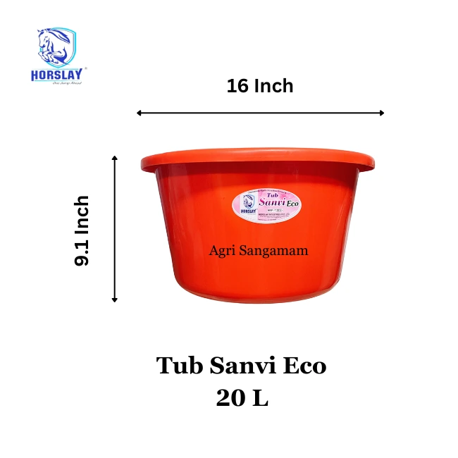 Unbreakable Plastic Tub Sanvi Eco 20L Horslay