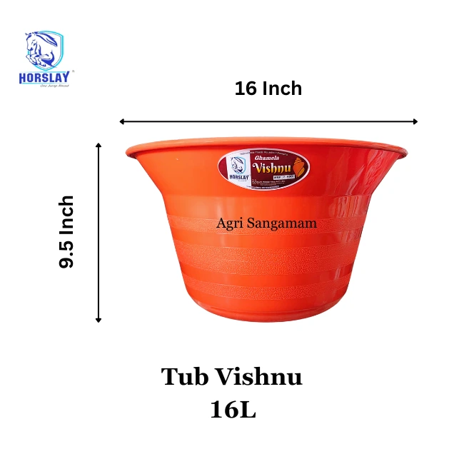 Unbreakable Plastic Tub vishnu 16L Horslay